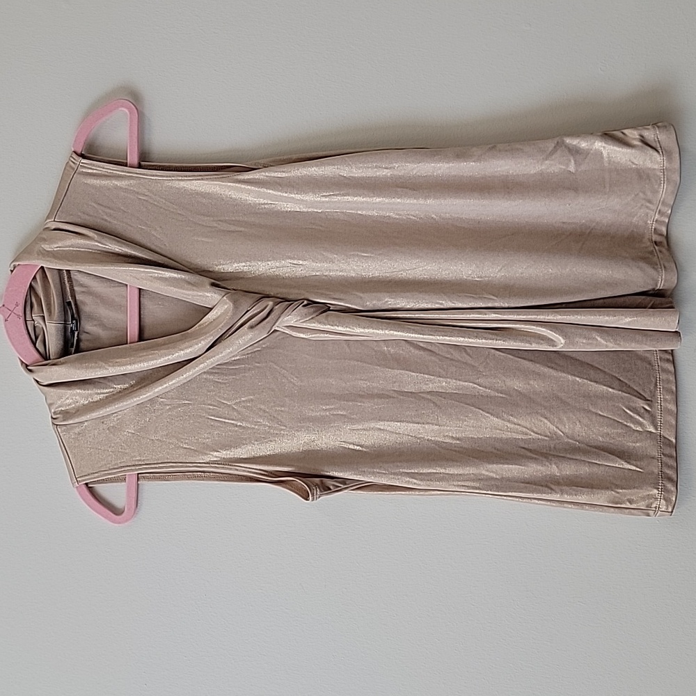 Premise Metallic Gold Sleeveless Blouse
